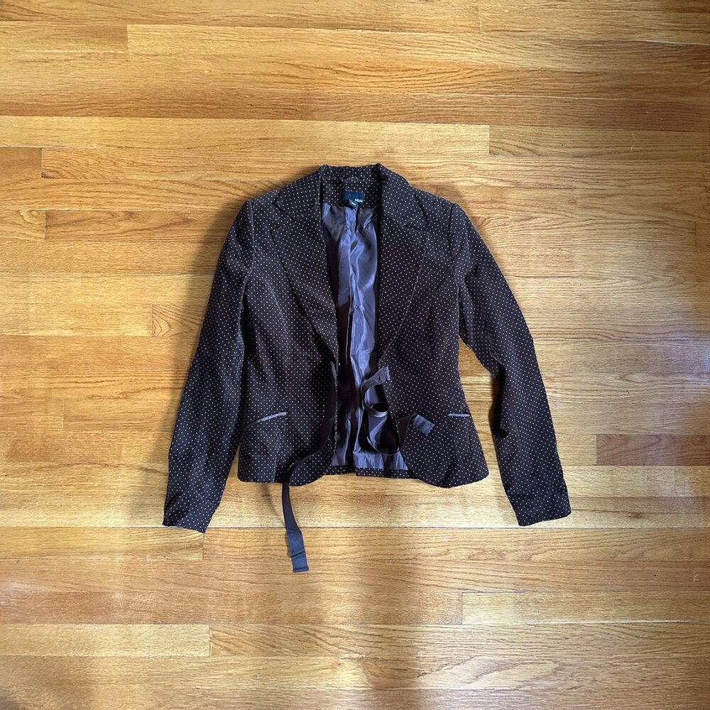 Structured Polka Dot Corduroy Blazer